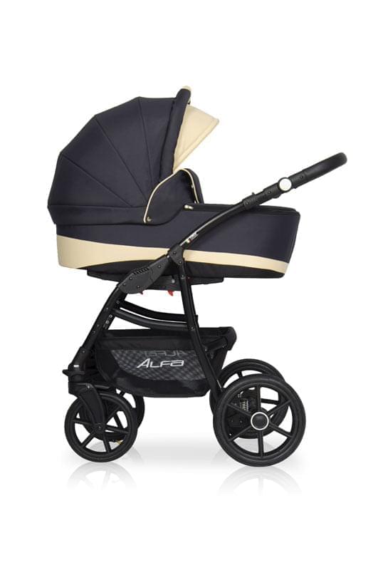 Коляска 2 в 1 Riko Basic Alfa Ecco 05 черно-бежевый