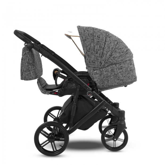 Коляска Camarelo Avenger 3 в 1 серый жаккард/белая экокожа