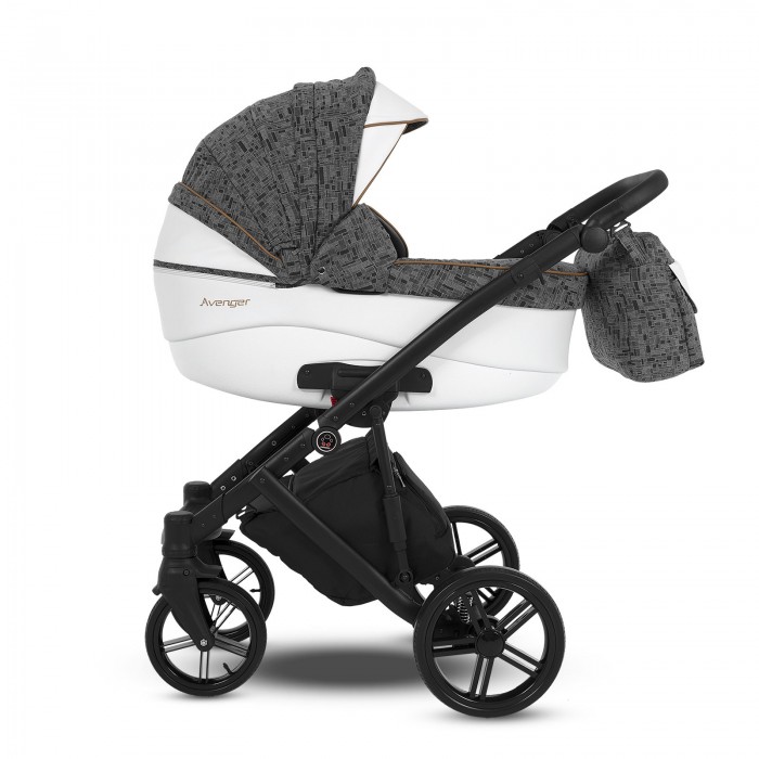 Коляска Camarelo Avenger 2 в 1серый жаккард/белая экокожа