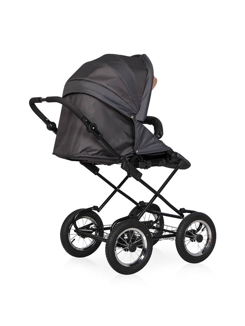 Коляска 2 в 1 Riko Basic Alfa Ecco Classic 02 черно-золотистый