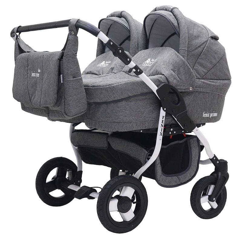 Коляска для двойни 2 в 1 Bart-Plast Fenix Duo Prime 02 черный джинс