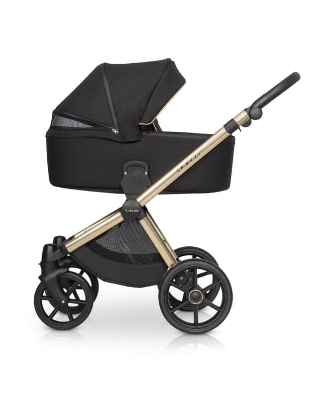 Коляска 2 в 1 Riko Qubus 05 черно-золотой