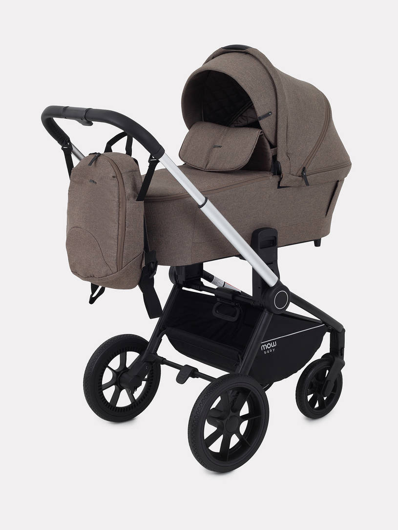 Коляска 3 в 1 Mowbaby Zoom Silver 2025 cacao brown