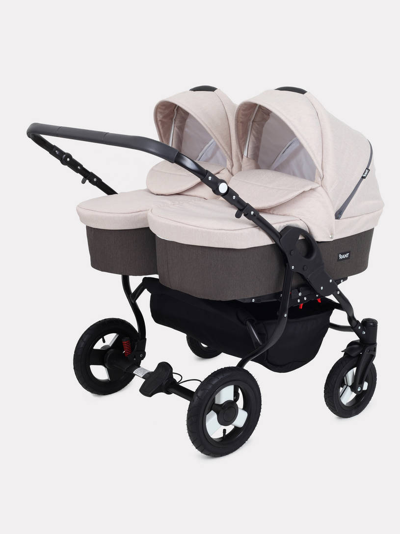 Коляска для двойни 2 в 1 Rant Dream Duo 05 коричневый-бежевый