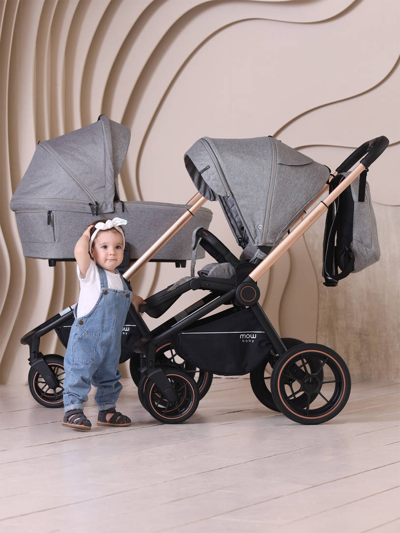 Коляска 2 в 1 MOWBaby ZOOM PU RA086 Gold Beige