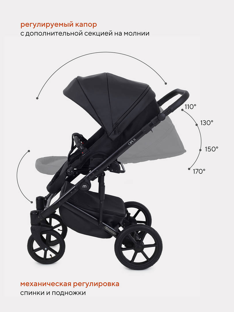 Коляска 2 в 1 Mowbaby Opus Midnight black