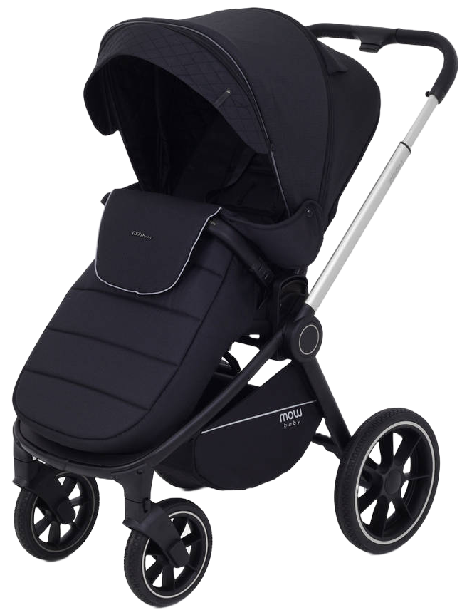 Коляска 3 в 1 MOWBaby ZOOM PU RA087 Silver Black