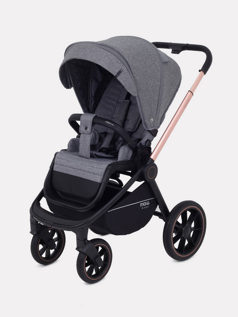 Коляска 2 в 1 MOWBaby ZOOM PU RA086 Gold Grey