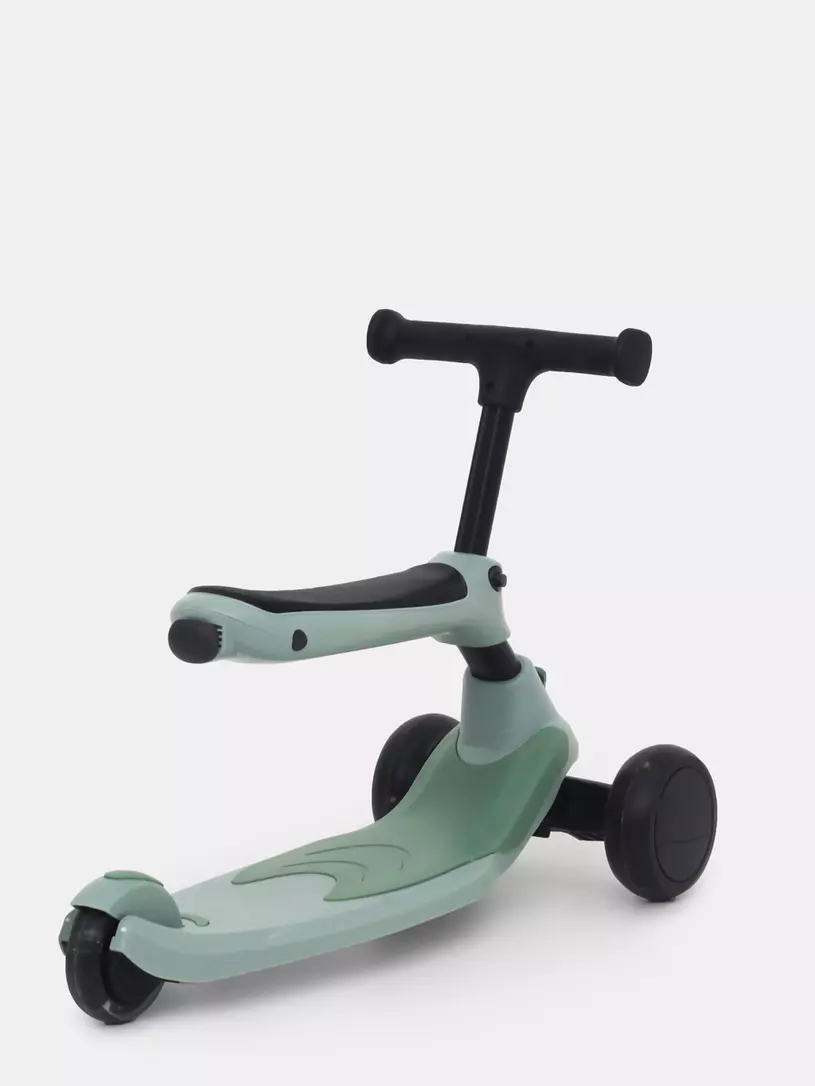 Беговел-самокат Rant Rider со светящимися колесами зеленый