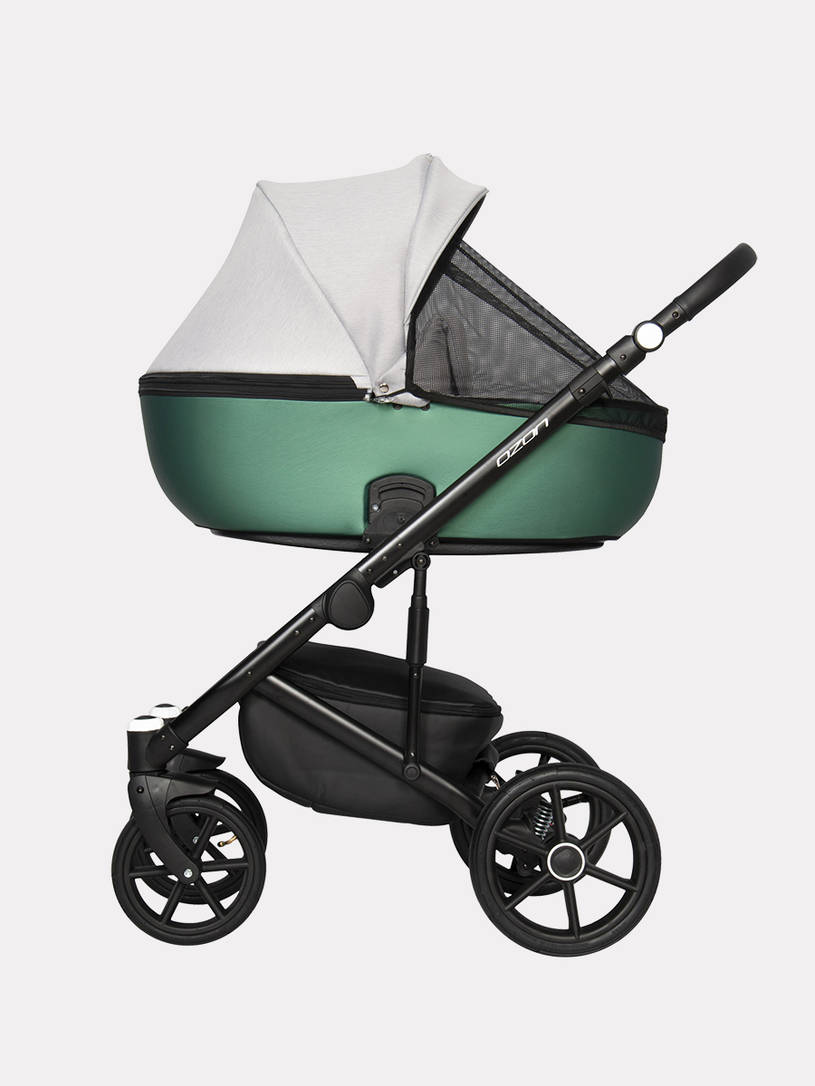 Коляска 2 в 1 Riko Basic Ozon Shine Prestige 05 серо-зеленый
