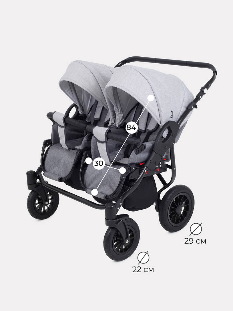 Коляска для двойни 2 в 1 Rant Siena Duo 04 графит-серый