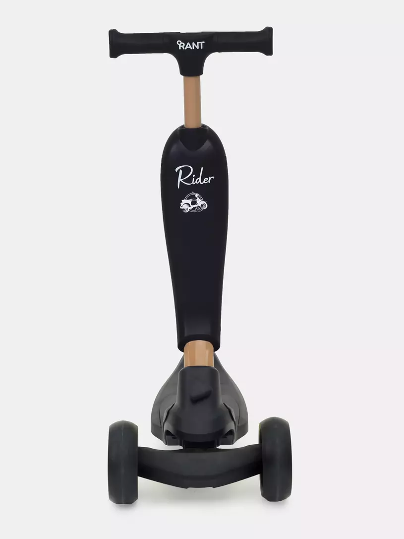 Беговел-самокат Rant Rider со светящимися колесами черный