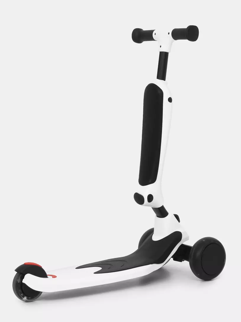 Беговел-самокат Rant Rider со светящимися колесами белый