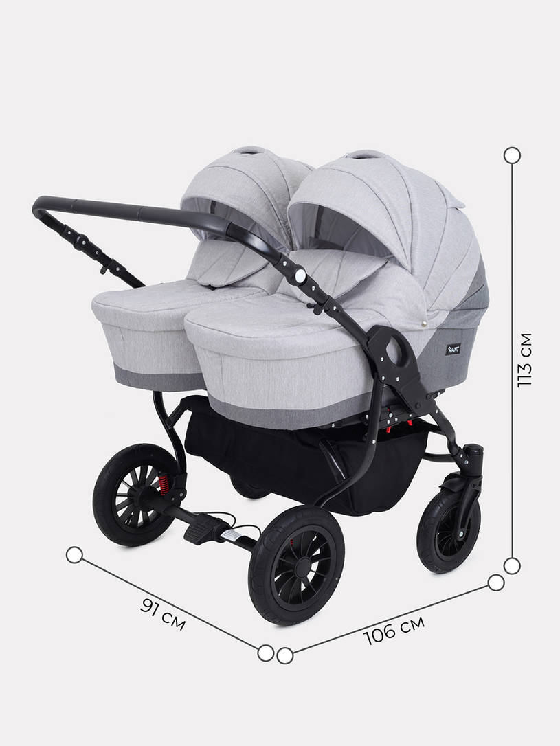 Коляска для двойни 2 в 1 Rant Siena Duo 04 графит-серый