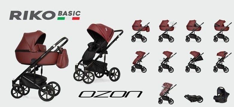 Коляска 3 в 1 Riko Basic Ozon 04 коричневый