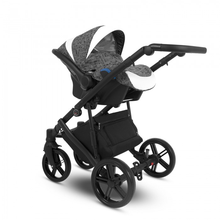 Коляска Camarelo Avenger 3 в 1 серый жаккард/белая экокожа