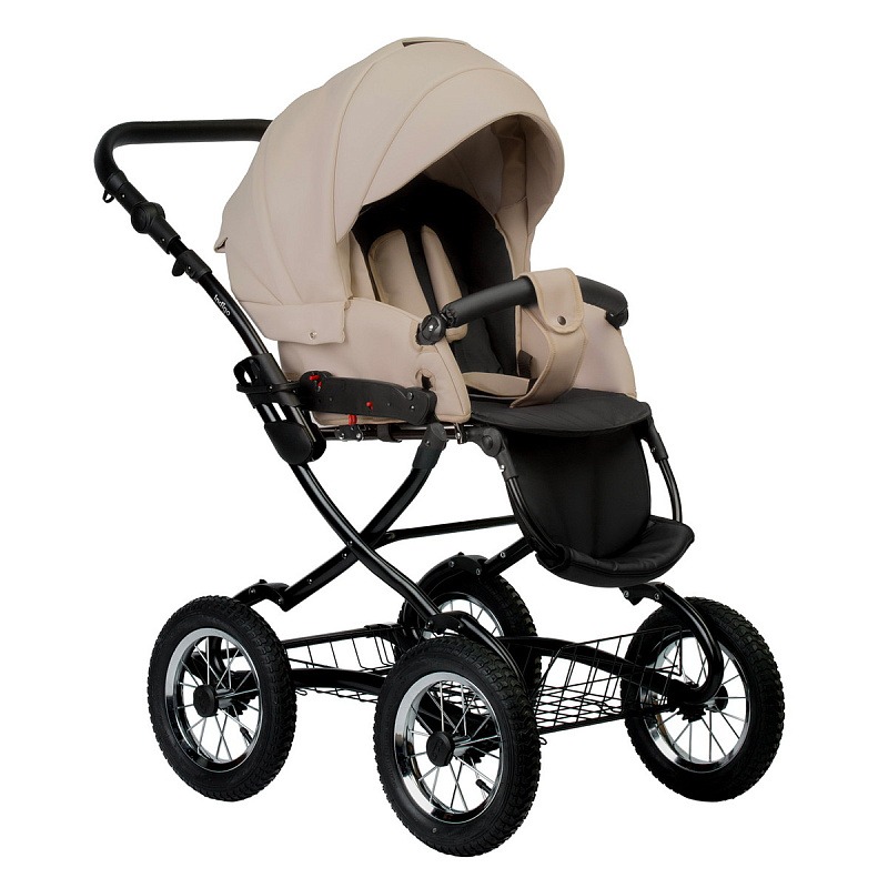 Коляска 2 в 1 Indigo Barbara Eco Classic, Be 02 (Светло-бежевая кожа)
