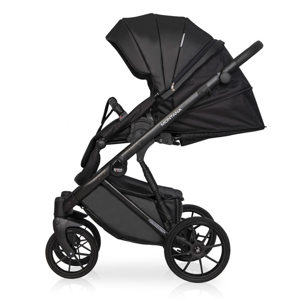 Коляска 3 в 1 Riko Basic Montana Ecco 12 Black черный