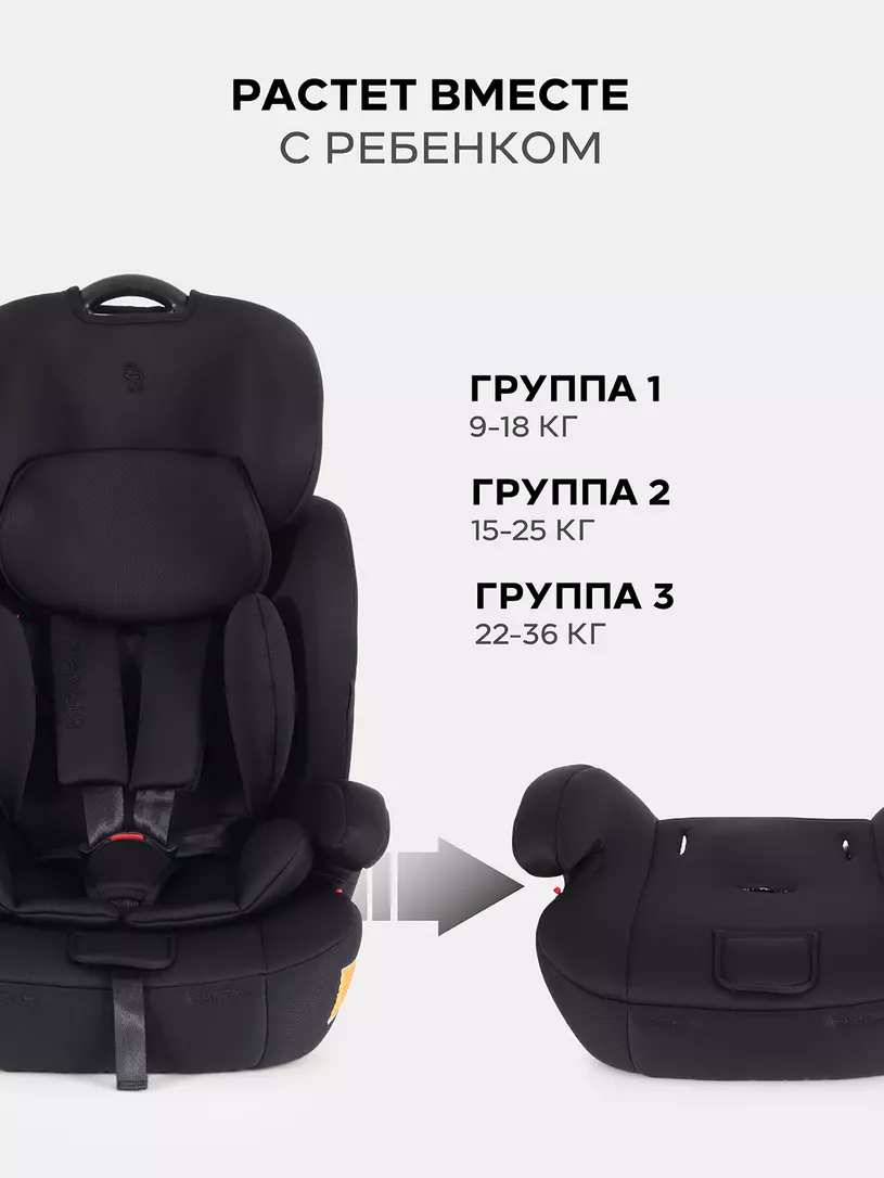 Автокресло Rant Basic Spark Next Isofix группа 1/2/3 (9-36 кг) Black