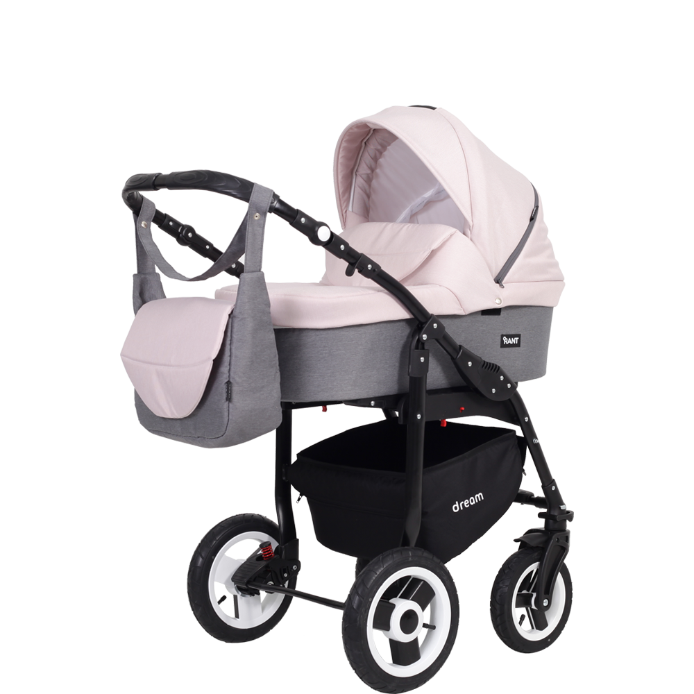 Коляска 3 в 1 Rant Dream 03 серый-розовый