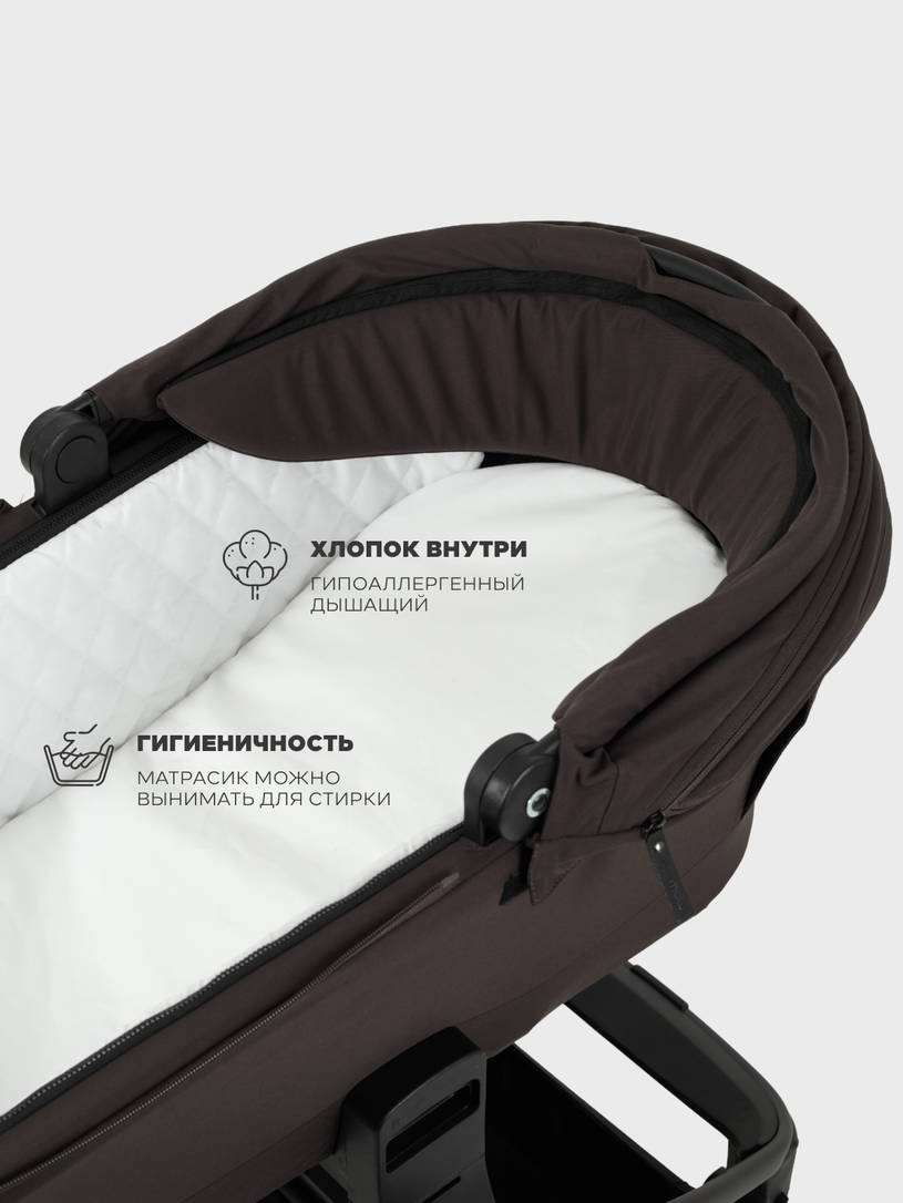Коляска 2 в 1 Mowbaby Zoom PU Shine brown