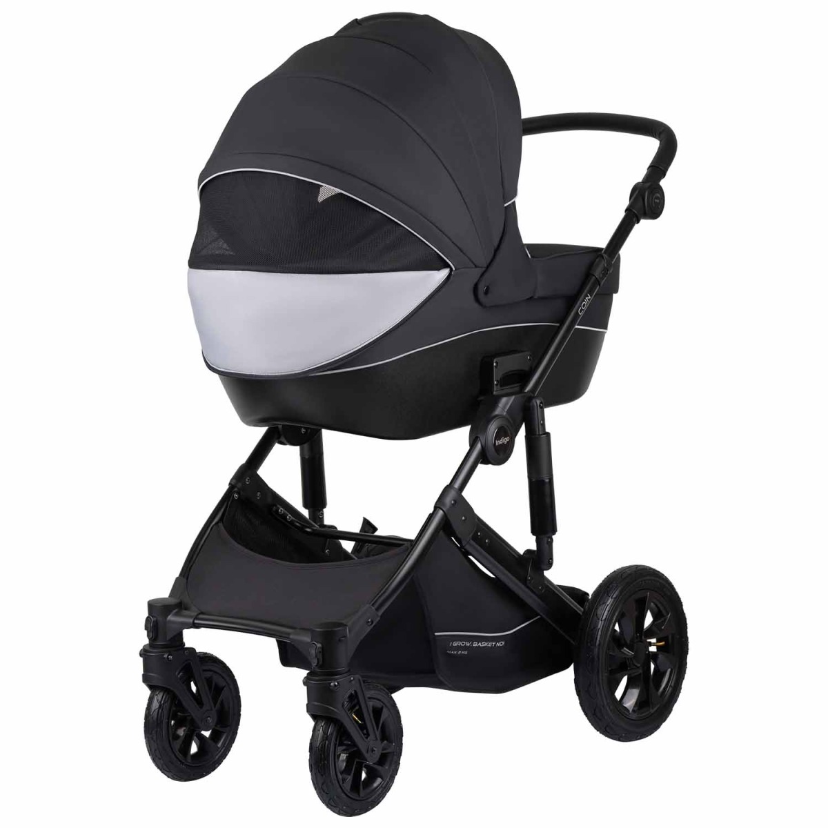 Коляска 2 в 1 Indigo Coin, Черный
