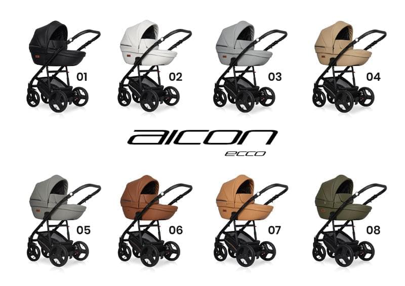 Коляска 3 в 1 Riko Basic Aicon Ecco 08 оливковый