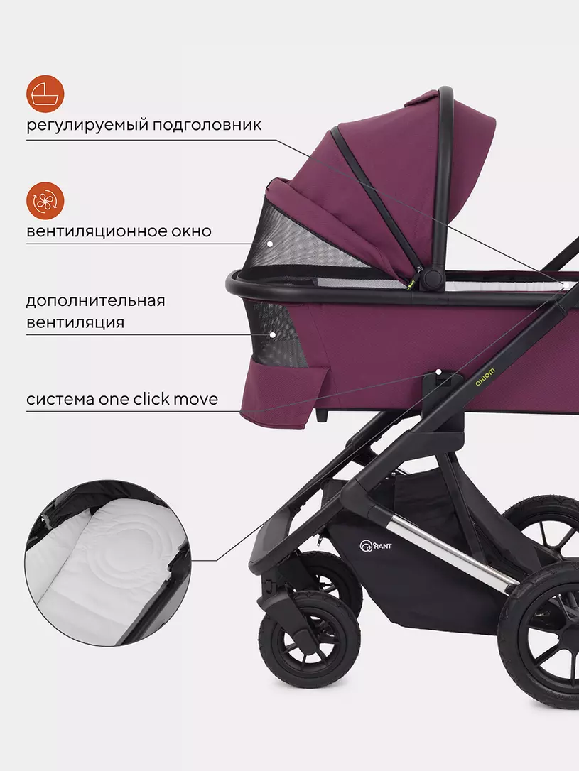 КОЛЯСКА 2 В 1 RANT AXIOM PURPLE