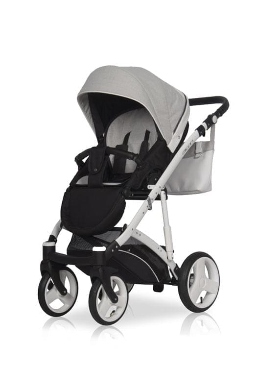 Коляска 2 в 1 Riko Basic Aicon 01 серо-белый
