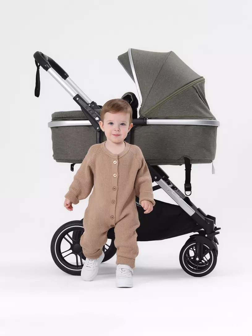 Коляска-трансформер 3 в 1 Mowbaby Jasper Silver green