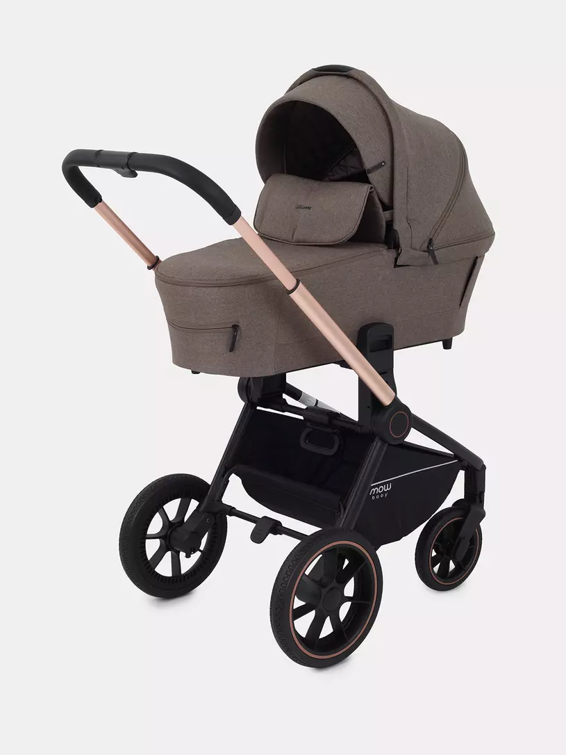 Коляска 3 в 1 Mowbaby Zoom PU gold cacao brown