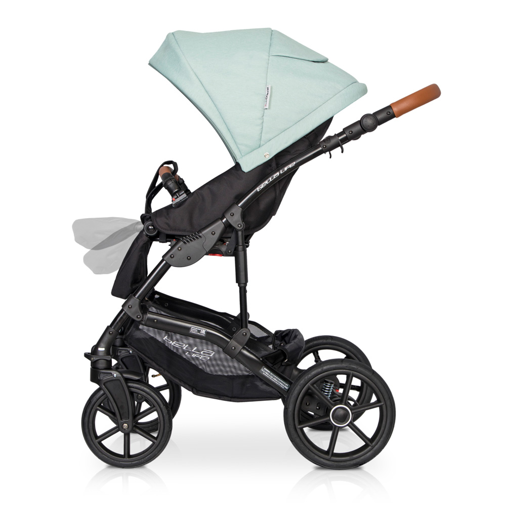 Коляска 3 в 1 Riko Basic Bella Life 02 Basil зеленый