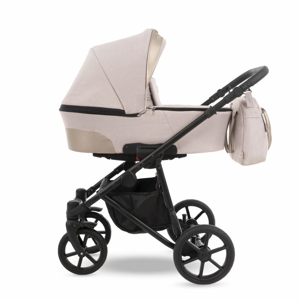 Коляска 2 в 1 Camarelo Ollio, Пудровый Меланж / Бежевая эко-кожа (03)