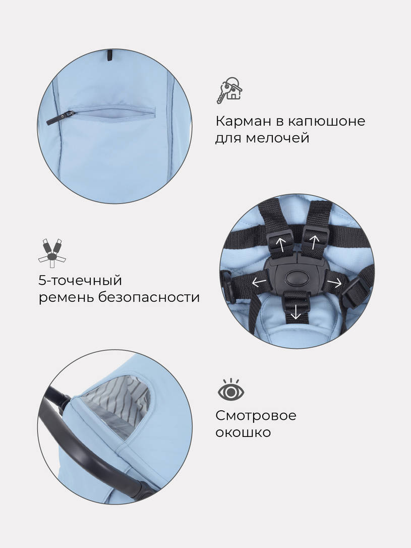 Коляска прогулочная Mowbaby Ride Blue 2022