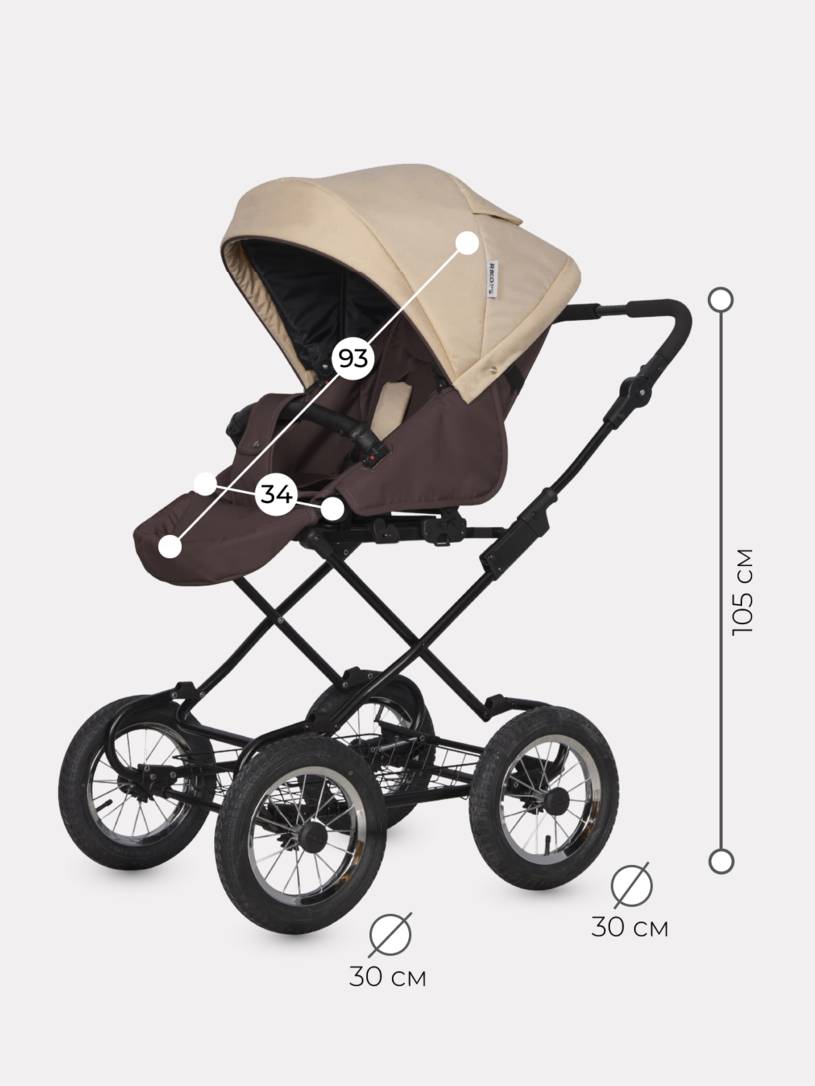 Коляска 2 в 1 Riko Basic Bella Classic 07 коричнево-бежевый