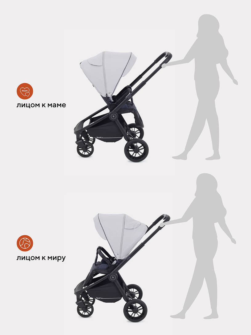 Коляска 2 в 1 Rant Basic Energy Grey
