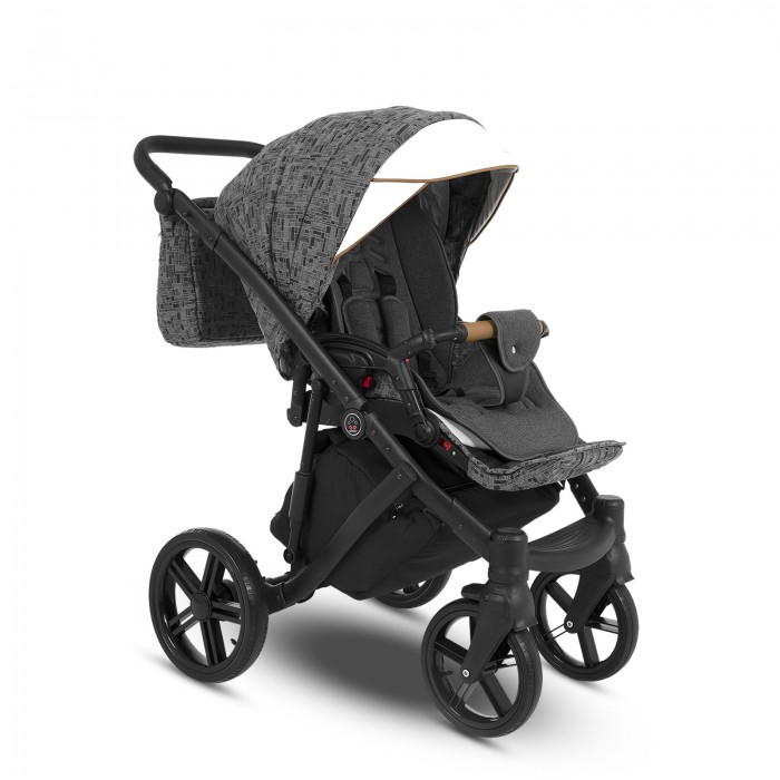 Коляска Camarelo Avenger 2 в 1серый жаккард/белая экокожа