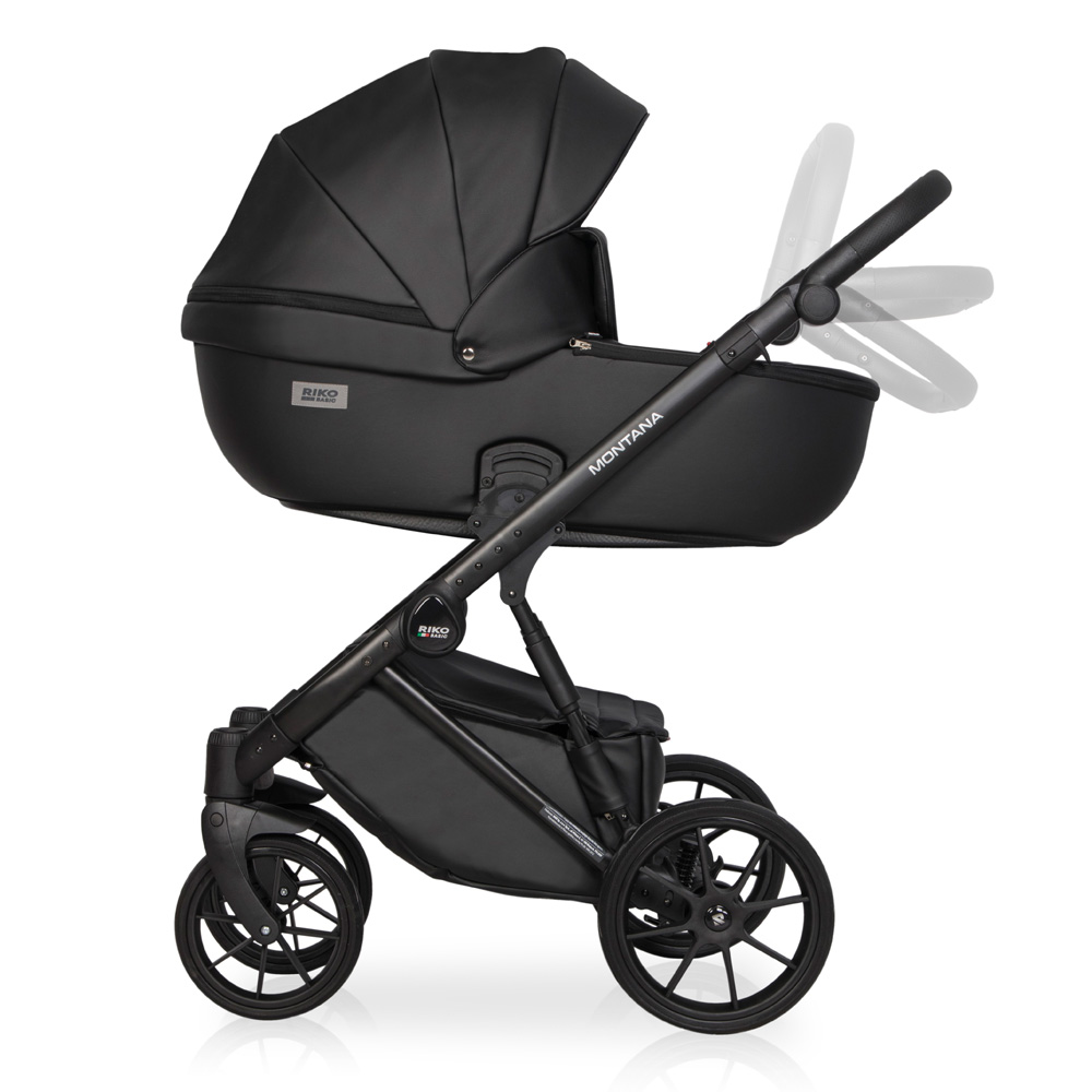 Коляска 3 в 1 Riko Basic Montana Ecco 12 Black черный