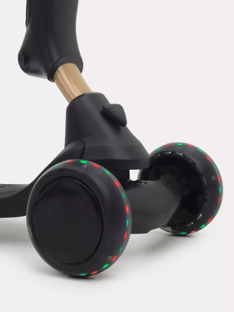 Беговел-самокат Rant Rider со светящимися колесами черный