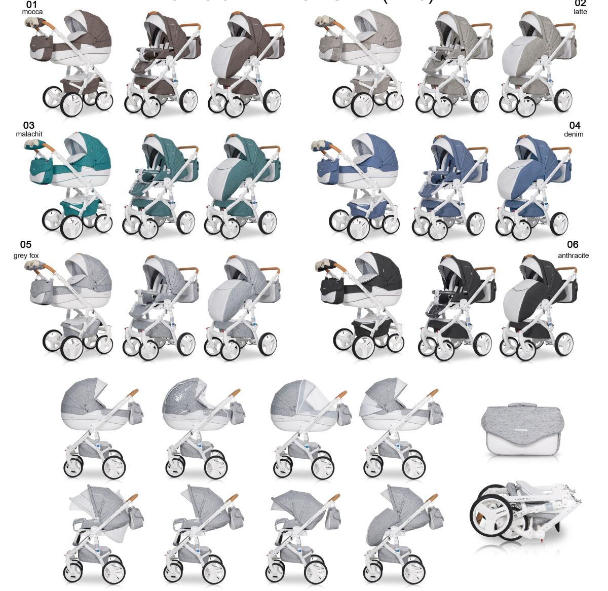 Коляска 2 в 1 Riko Bruno Luxe 01 коричневый