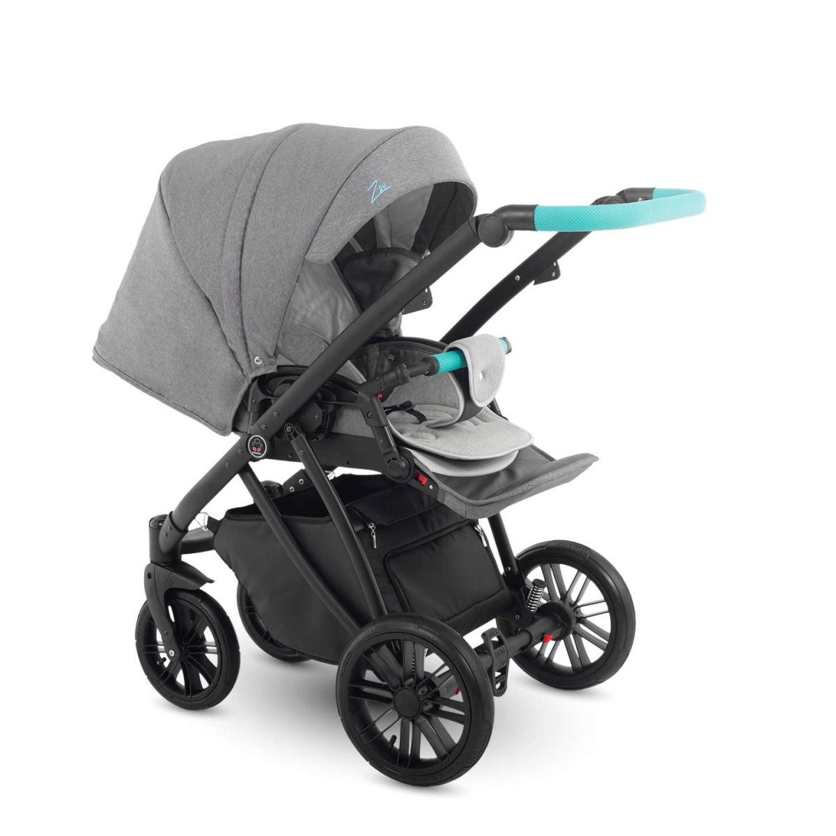 Коляска Camarelo Zeo 3 в 1 экокожа темно-серый меланж