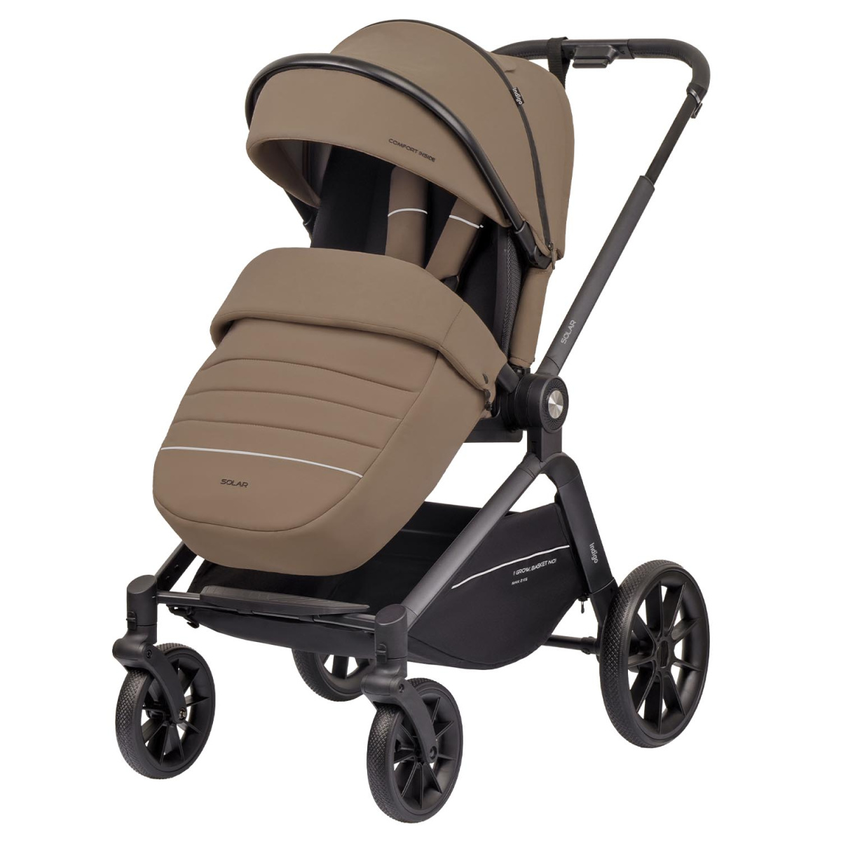 Коляска 2 в 1 Indigo SOLAR темно-бежевый