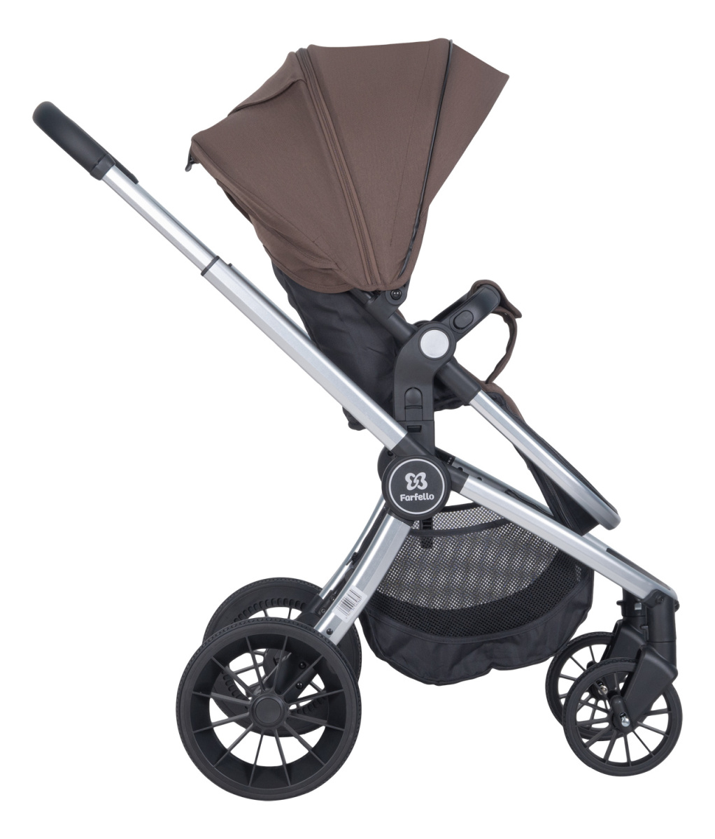 Коляска модульная 2в1 Farfello Baby shell BBS (BBS-16 Brown/Коричневый / серебро)