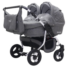 Коляска для двойни 2 в 1 Bart-Plast Fenix Duo Prime 02 черный джинс