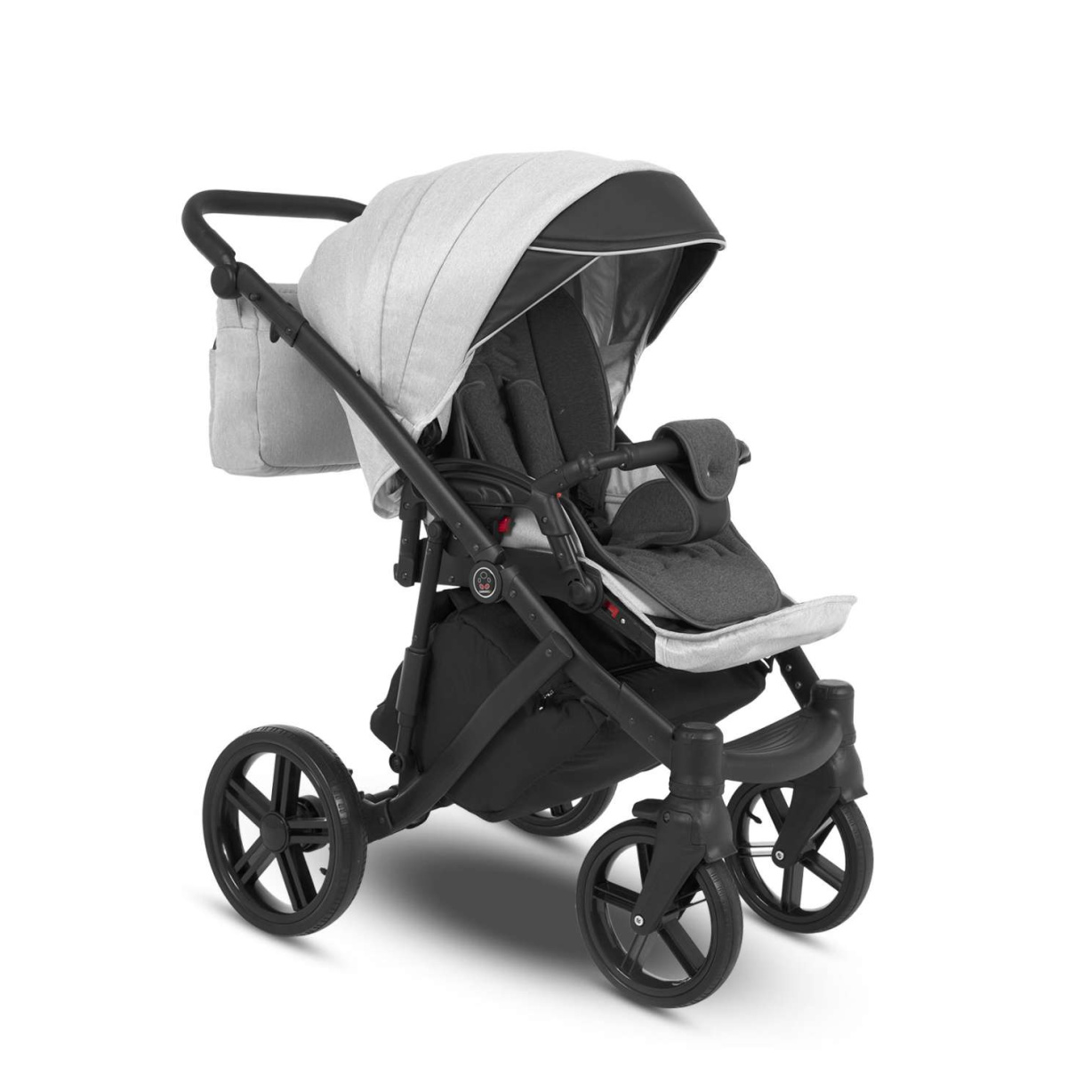 Коляска Camarelo Avenger 3 в 1 светло-серый меланж/черная экокожа