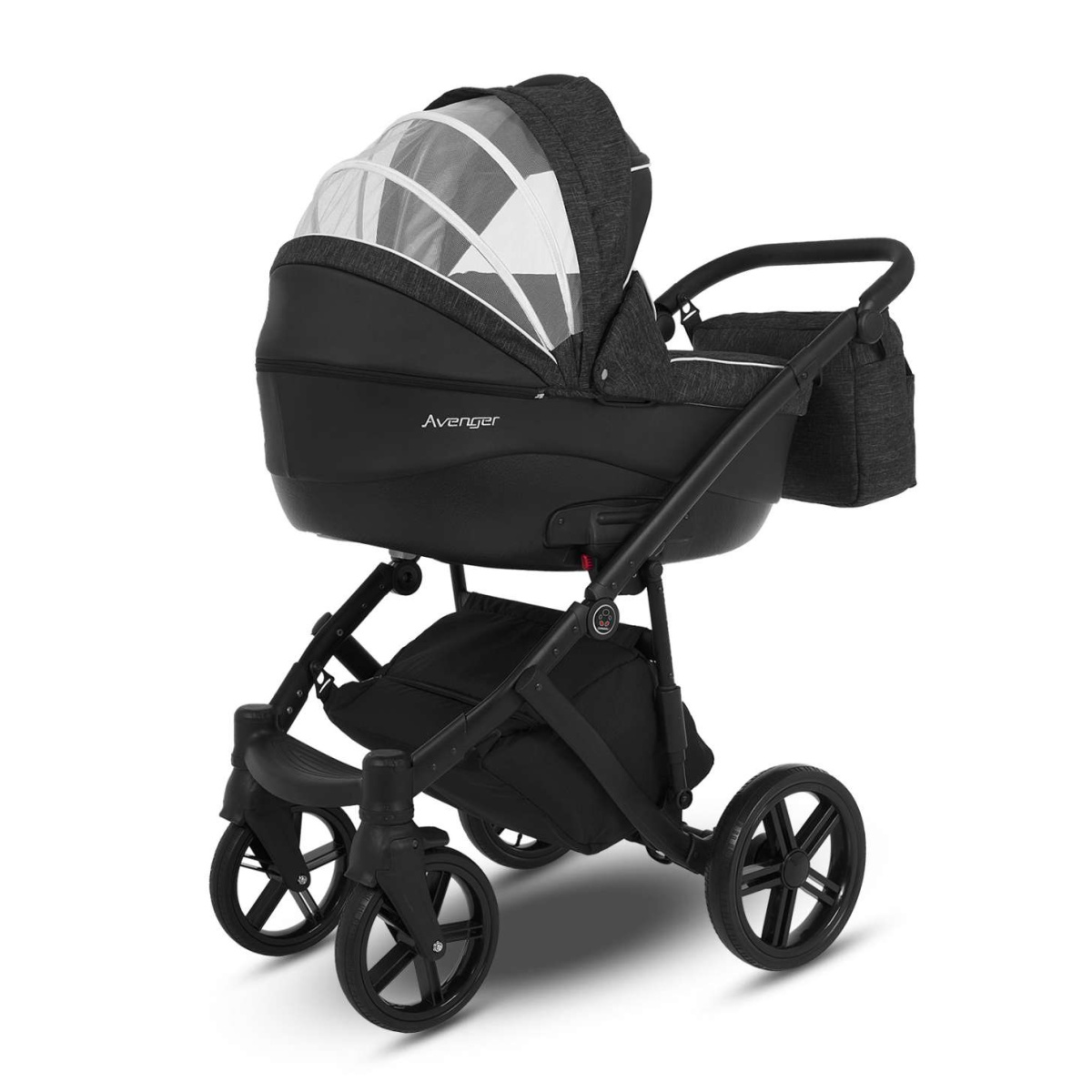 Коляска Camarelo Avenger 2 в 1черный меланж/черная экокожа