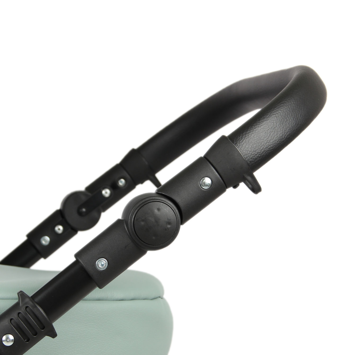 Коляска 2 в 1 Indigo MIO - Mi 06 (шалфей кожа+зеленый узор)