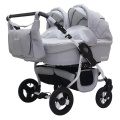 Коляска для двойни 2 в 1 Bart-Plast Fenix Duo Prime 03 серый джинс