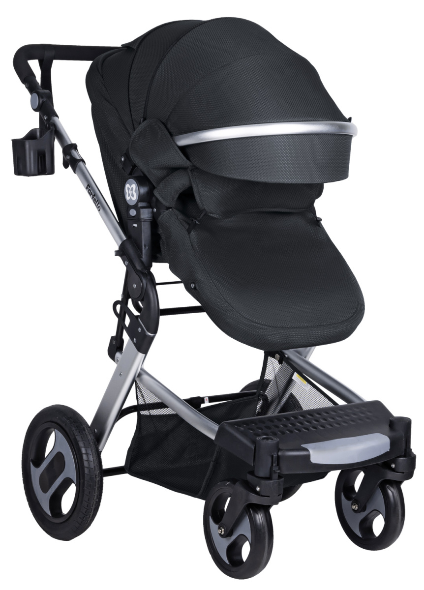 Коляска трансформер Farfello Diamond All-season (Насыщенный Черный)