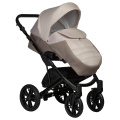 Коляска 2 в 1 Indigo Mio S, 03 (Темно-бежевая кожа + Светло-бежевый)